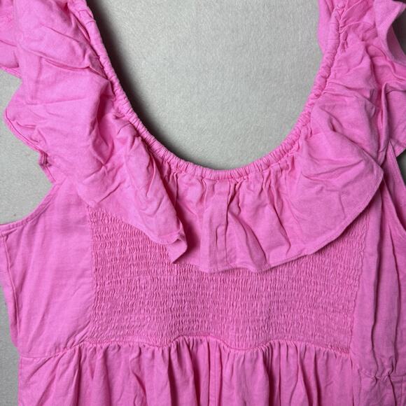 Ava & Viv Pink Linen Blend Ruffle Sleeves Dress Sundress Women’s Plus 1X - Picture 6 of 10